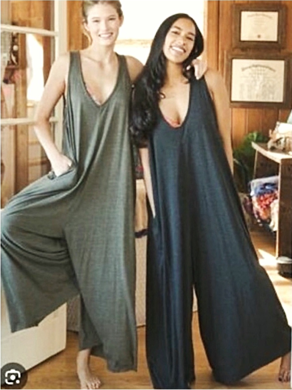 NATURAL LIFE Sage Green Oversized Wide Leg Jumpsuit-One Size